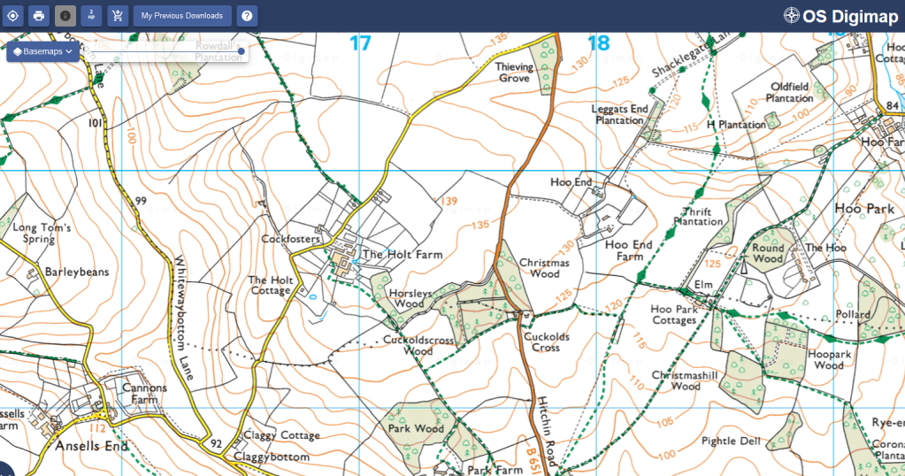 Ordnance Survey map of Christmas Wood (Hertfordshire)