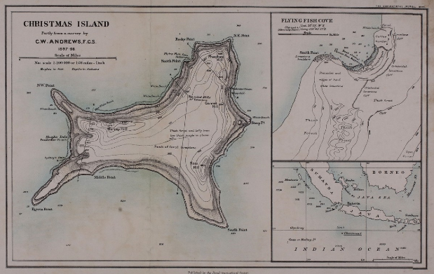Map of Christmas Island, Indian Ocean, 1899