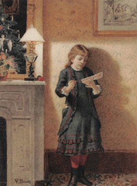 The Christmas Card (Child with Christmas Card) (1881)